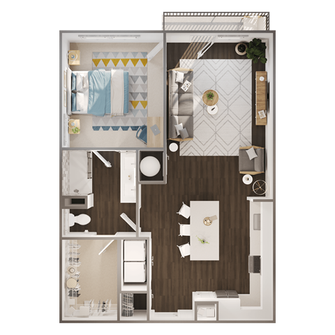 D4 Floor Plan at Spinning Mill Lofts, Clayton